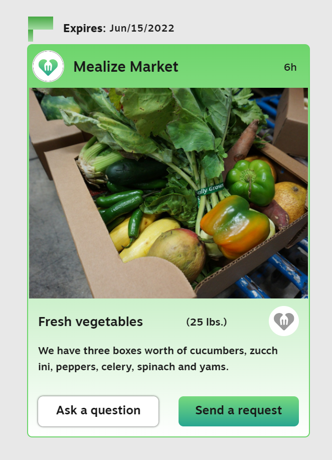 Posting a surplus food item